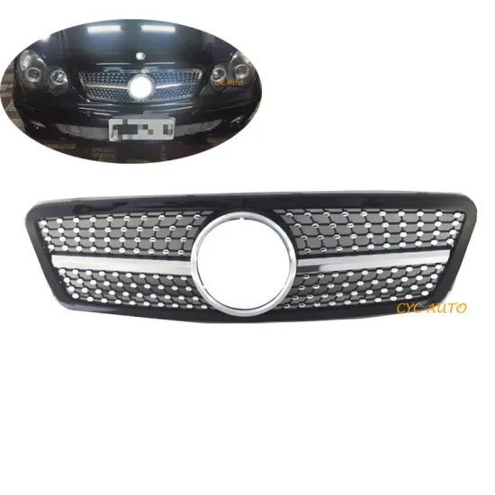 Chrome Black ABS Diamond Grille for Mercedes-Benz C-Class W203 Bumper Grille