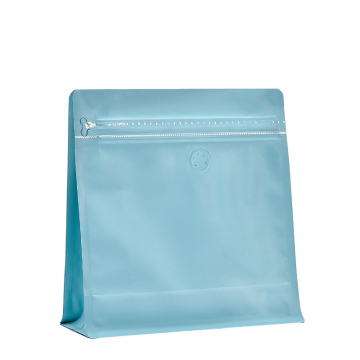Custom Flat Bottom Zip Lock Kraft Paper Coffee Pouches with Valve and Zipper