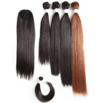 FREE sample New Fashion Style hair weaves 4pcs / pack synthetic full head hair extension weft frontal lace closure with bundles