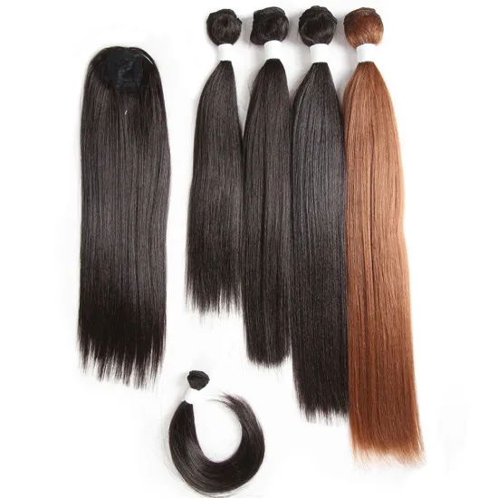 FREE sample New Fashion Style hair weaves 4pcs / pack synthetic full head hair extension weft frontal lace closure with bundles