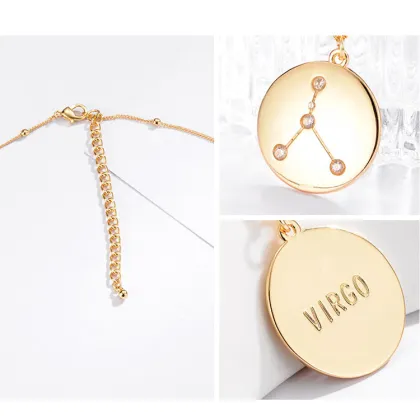 Custom Crystal Zodiac Coin Necklace