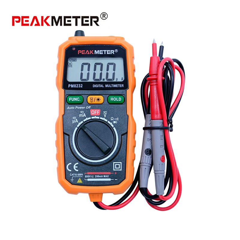 Ammeter Multimeter HYELEC MS8232 Non-Contact Mini Digital Multimeter DC AC Voltage Current Tester Data Hold Auto Power off