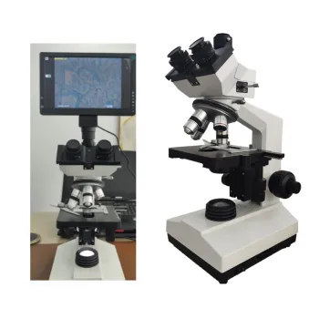 High Resolution Portable Trinocular Lab Microscope with 9 Inch LCD