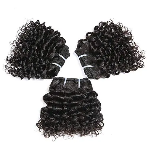 Spark Hair 10A Bouncy Curly kinky curly deep curly Virgin Hair Bundles Short Curly Bob Style Weave Funmi Human Hair Extension