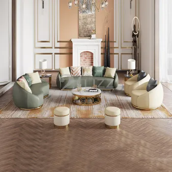 Mid East Modern Comfortable Living Room Furniture Leather / Velvet Sofa Set