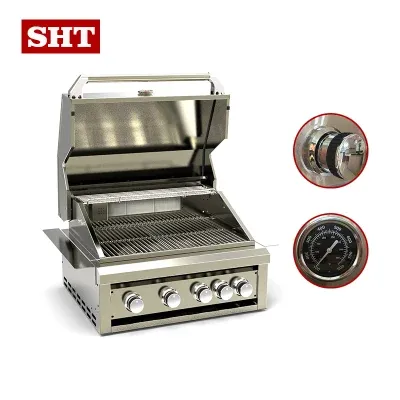 Commercial Natural Built-in Gas BBQ Grill with 4 Burners