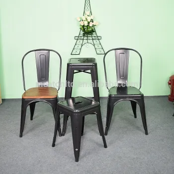 Dining Chair Restaurant Living Room / Stackable Vintage Metal Chair For Restaurant CL - 31230
