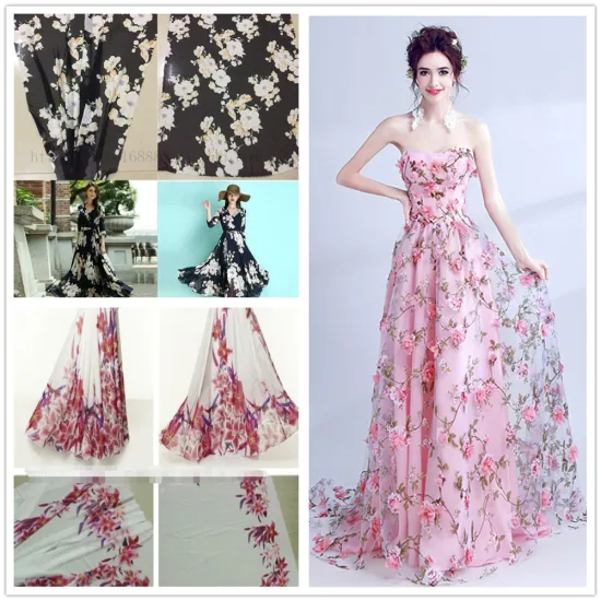 Chiffon fabric printed in spring and summer