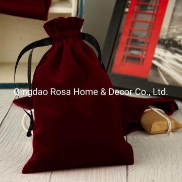 Rose Red Velvet jewelry Gift Drawstring Bag