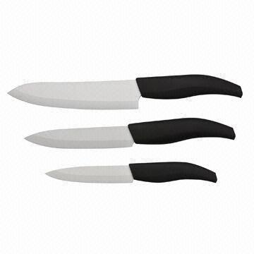 Ceramic Knife Set with Acrylic Holder, Available in Black Color