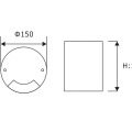 LEDER Lampada da incasso a LED tonda generica nera da 9W