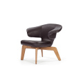 Leisure Munich Lounge Leather Upholstered Beech Armchair