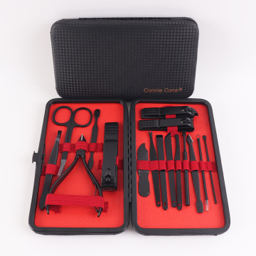 Low MOQ Hot Sale Nagelzubehör 16pcs Black Manicure Set