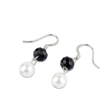 Simple Glass Pearl Drop Earrings for Wedding