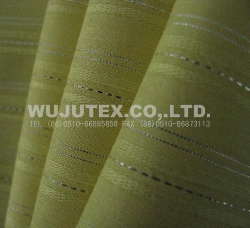 90g/sm Yellow Cotton Nylon Fabric Spandex Lurex , Plain Weave, Dobby Stripe