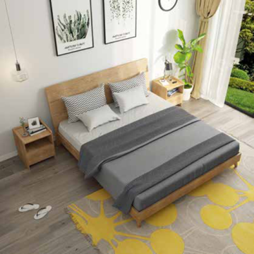 Muebles de moda y simple cama de madera.