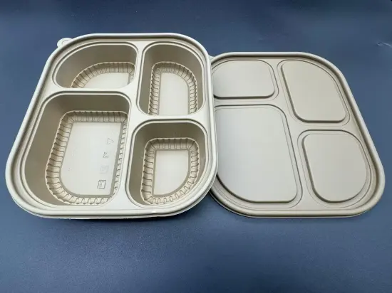 Fully degradable reed lunch box