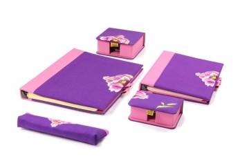 fancy fabric covered stationery