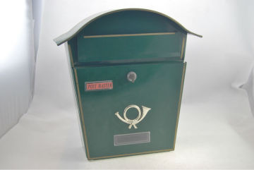 garden wall mounted green metal letter box with secure lock system