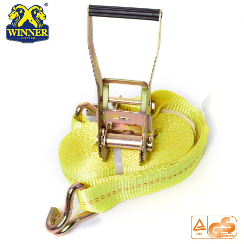 Polyester Customized Ratchet Tie Down Strap With Hooks