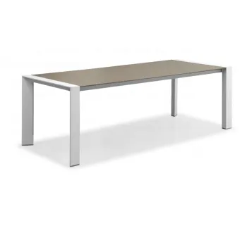 Outdoor Aluminum Rectangular Garden Dining Table with Glass Top - Nice Design