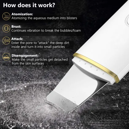 Portable Electric Sonic Face Cleaning Spatula - Ultrasonic Skin Scrubber