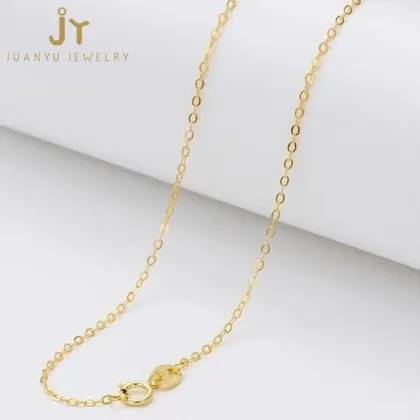 S925 Sterling Silver and 18K Gold Plated Jewelry: Simple Cross, Chopin Box, and O Chain Necklaces for Wholesale