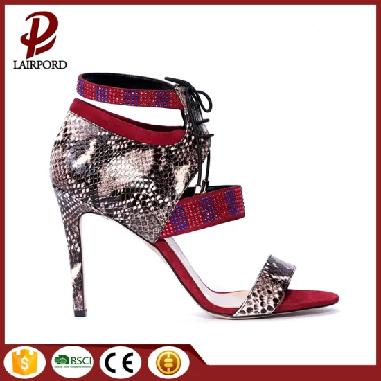 serpentine totem with sequins summer red sandals