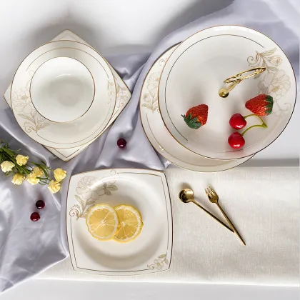 2020 hot sale crockery set tableware ceramic fine bone china dinnerware sets tableware luxury porcelain