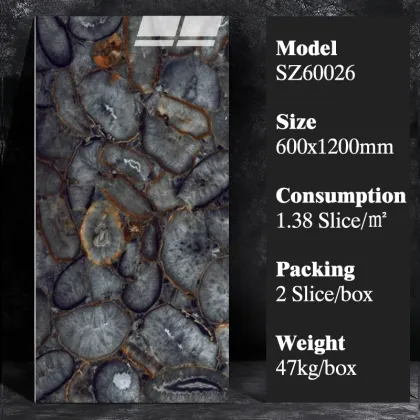 Large Saint Louis King Dark Grey Marble Effect Porcelain Ceramic Wall and Floor Tiles