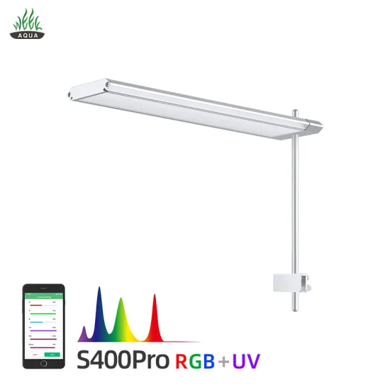 WEEK AQUA S400pro: Full Spectrum RGB+UV LED Lights with APP Control, Timing, and Dimming for Plant Aquariums