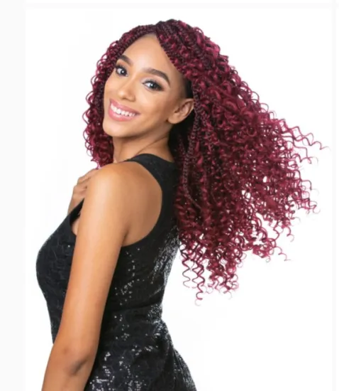 Julianna Synthetic 14 18 22 24 Inch Pre Looped  River Crochet Hair With Curly Ends Goddess Knotless Bohemian Boho Box Braids