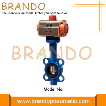 Soft Seal Pneumatic Actuator Wafer Butterfly Valve DN50