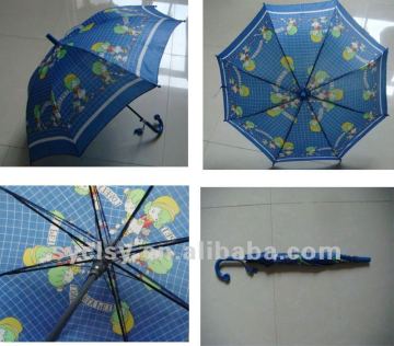 17''*8K auto open children umbrella with carton picture