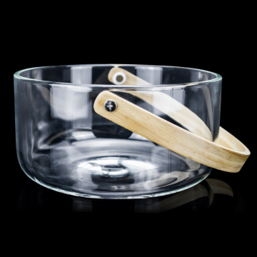 Custom Round Shape 1.5L Luxury Glass Ice Cooler Bucket
