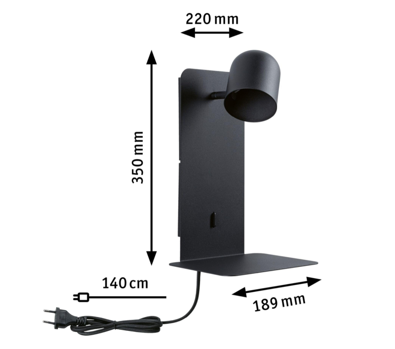 Minimalist Black Wall - Mounted Desk Lamp