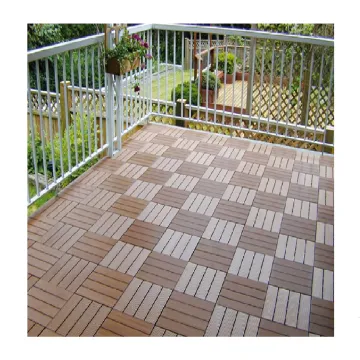 Factory Direct DIY WPC Deck Tiles 30x30cm Wood Plastic Composite Solid Fireproof Flooring