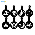 Set of 8pcs Plastic Halloween Coffee Cupcake Stencils