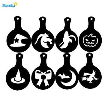 Set of 8pcs Plastic Halloween Coffee Cupcake Stencils