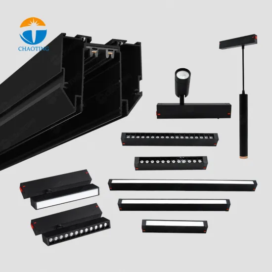 Stretch Rail Track Lighting System: Indoor LED 220V Magnetic Track Lights Aluminum Profile for Ceilings