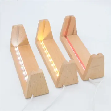 U-Shaped Wooden Stand: Light Base for Acrylic Frames & Menu Holders