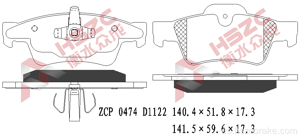 Padera de freno de cerámica FMSI D1122 para Mercedes-Benz