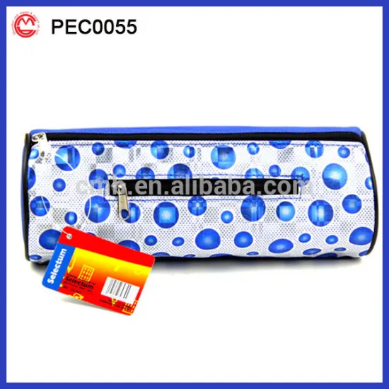 blue light zipper blue point drawing pencil case
