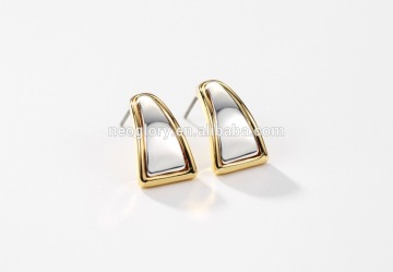 Neoglory Jewelry SENSITIVE Fine Silver Color Plate and Gold Color Plate Two Tone small J Hoop Earring