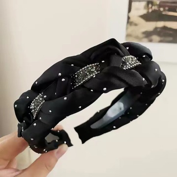 DomoHo Elastic Women's Hairband Fashion Sweet Fresh Rhinestone Bandana Scrunchie