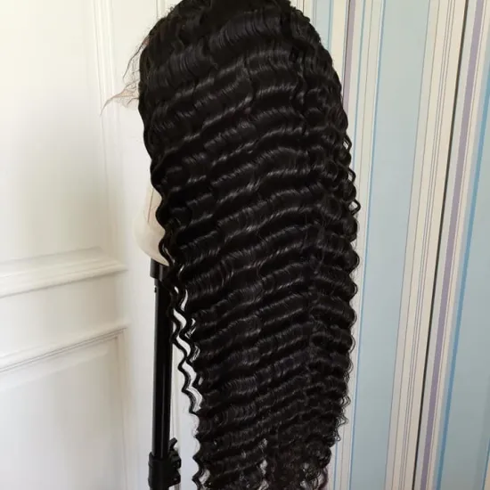 Natural Brazilian Remy Lace front Wig deep wave braiding hair 13x4 Lace Front Human Hair Wigs Pre Plucked for black women