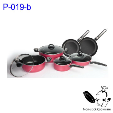 Ningbo pressed 8pcs induction ceramic coating nonstick aluminium cookware