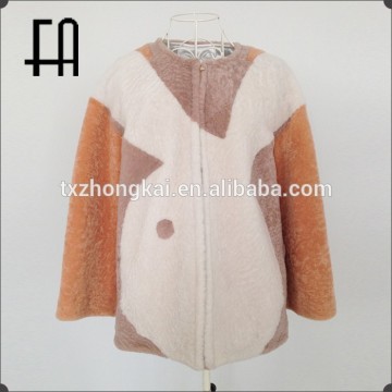 Factory direct wholesale fashion lady's sheep leather fur coat/sheep fur coats /lamb skin fur coats