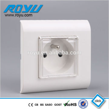 2P+T French type wall socket with water proof cover