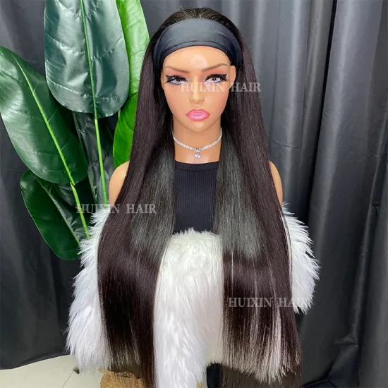 Wholesale Vendor Remy Virgin Cuticle Aligned Natural Straight Headband Wig